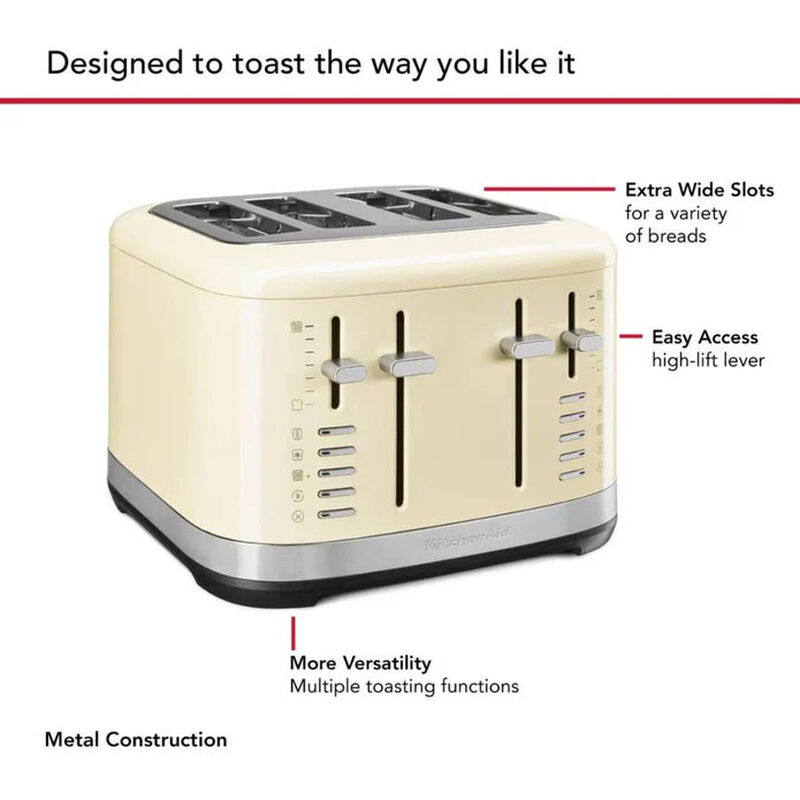 Kitchenaid 4 Slice Toaster - Almond Cream image number 2